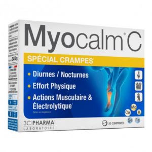 3c pharma myocalm c spécial crampes 30 comprimés