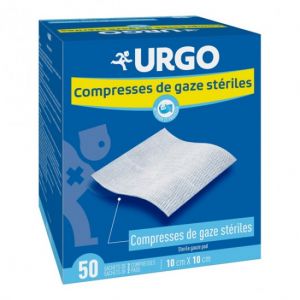 Urgo 2 compresses de gaze stériles 7.5cm x 7.5cm 50 sachets