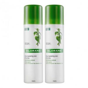 Klorane shampooing sec séborégulateur à l'extrait d'ortie lot de 2x150 ml