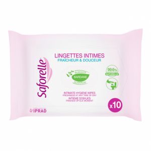 Saforelle fraîcheur & douceur 10 lingettes intimes