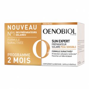 Oenobiol sun expert préparateur solaire peau sensible lot de 2x30 capsules