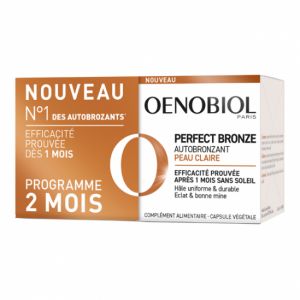 Oenobiol perfect bronze autobronzant peau claire lot de 2x30 capsules