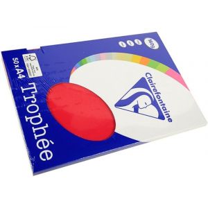 Clairefontaine Rouge cerise Papier couleur A4 160 g/m² (50 feuilles)
