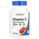 Nutricost, Vitamine C et cynorrhodon, 30 capsules