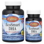 Carlson, EcoSmart&reg; DHA, Citron naturel, 500 mg, 60 capsules &agrave; enveloppe molle + 20 capsules &agrave; enveloppe molle