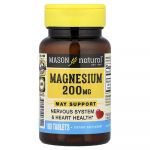 Mason Natural, Magn&eacute;sium, 200&nbsp;mg, 100&nbsp;comprim&eacute;s