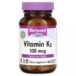 Bluebonnet Nutrition, Vitamine K2, 100&nbsp;&micro;g, 100&nbsp;capsules v&eacute;g&eacute;tales