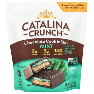 Catalina Crunch, Barre de cookies au chocolat, Menthe, 4 barres, 33 g chacune