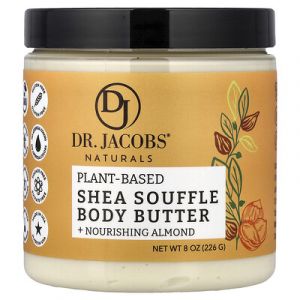 Dr. Jacobs Naturals, Beurre corporel souffl&eacute; au karit&eacute; d'origine v&eacute;g&eacute;tale, Amande, 226 g