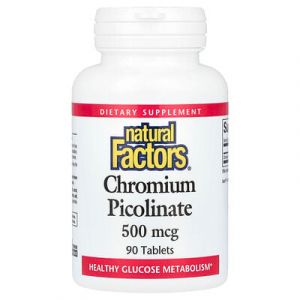 Natural Factors, Picolinate de chrome, 500 µg, 90 comprimés