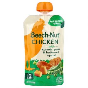 Beech-Nut, Poulet aux carottes, pois et courge butternut, 6 mois et plus, 99 g