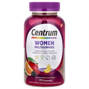 Centrum, Multi-gommes pour femmes, Assortiment de fruits naturels, 170&nbsp;gommes
