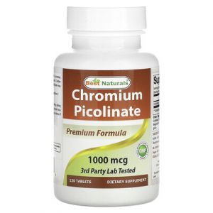 Best Naturals, Picolinate de chrome, 1000 µg, 120 comprimés