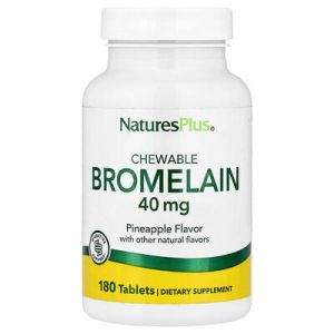 NaturesPlus, Brom&eacute;la&iuml;ne &agrave; croquer, Ananas, 40&nbsp;mg, 180&nbsp;comprim&eacute;s