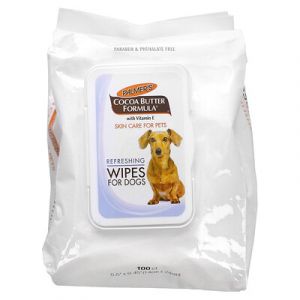 Palmer's for Pets, Formule au beurre de noix de coco avec vitamine E, Lingettes rafraîchissantes pour chiens, 100 lingettes
