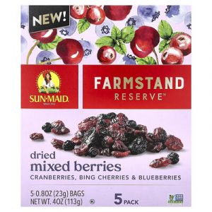 Sun-Maid, Farmstandard Reserve™, Mélange de baies séchées, 5 paquets, 23 g chacun