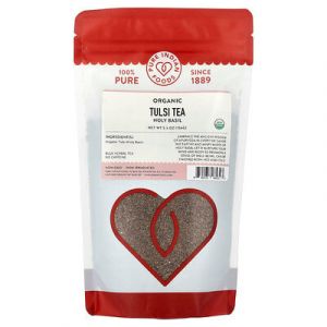 Pure Indian Foods, Th&eacute; au tulsi biologique, Tulsi, Sans caf&eacute;ine, 156 g