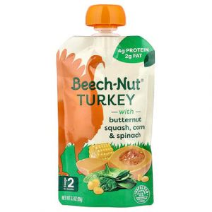 Beech-Nut, Dinde à la courge butternut, au maïs et aux épinards, 6 mois et plus, 99 g