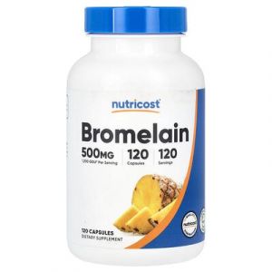 Nutricost, Brom&eacute;la&iuml;ne, 500&nbsp;mg, 120&nbsp;capsules