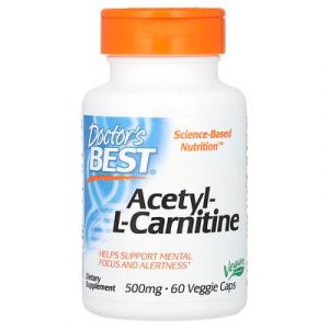 Doctor's Best, Acétyl-L-carnitine, 500 mg, 60 capsules végétales