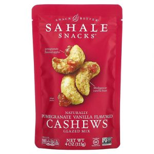 Sahale Snacks, Mélange glacé, Noix de cajou naturellement aromatisées à la grenade et à la vanille, 113 g