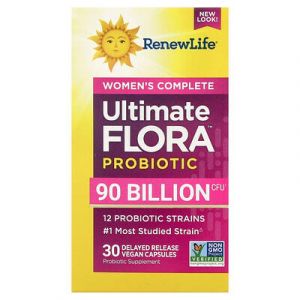 Renew Life, Compl&eacute;ment pour femmes, Probiotique Ultimate Flora&trade;, 30 capsules vegan &agrave; lib&eacute;ration retard&eacute;e