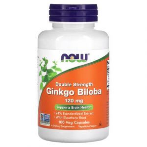 NOW Foods, Ginkgo biloba avec racine de ginseng sib&eacute;rien, 100 capsules v&eacute;g&eacute;tales