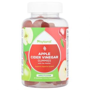 Phytoral, Gommes au vinaigre de cidre de pomme avec m&egrave;re de vinaigre, Pomme, 60 gommes