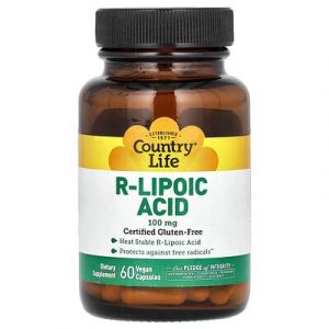 Country Life, Acide R-lipoïque, 100 mg, 60 capsules vegan