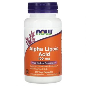 NOW Foods, Acide alpha-lipo&iuml;que, 100&nbsp;mg, 60&nbsp;capsules v&eacute;g&eacute;tariennes