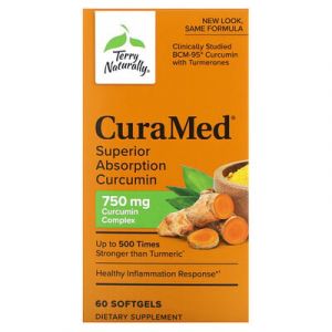 Terry Naturally, Curcumine &agrave; absorption sup&eacute;rieure, 750&nbsp;mg, 60&nbsp;capsules &agrave; enveloppe molle