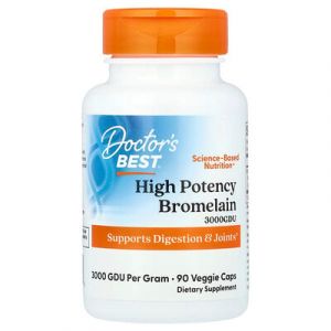 Doctor's Best, Bromélaïne 3000 GDU à haute efficacité, 500 mg, 90 capsules végétariennes
