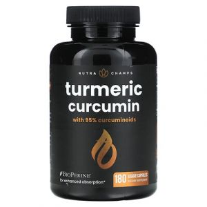 NutraChamps, Curcumine de curcuma, 180&nbsp;capsules v&eacute;g&eacute;tariennes