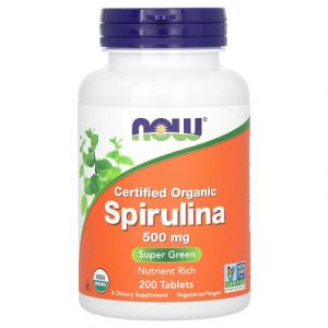 NOW Foods, Spiruline certifi&eacute;e biologique, 500&nbsp;mg, 200&nbsp;comprim&eacute;s