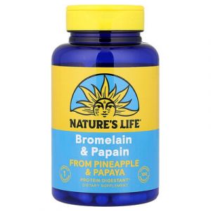 Nature's Life, Bromélaïne et papaïne, 100 capsules