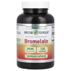 Amazing Nutrition, Brom&eacute;la&iuml;ne, 500&nbsp;mg, 120&nbsp;capsules v&eacute;g&eacute;tariennes