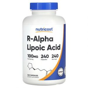 Nutricost, Acide R-alpha-lipo&iuml;que, 100&nbsp;mg, 240&nbsp;capsules