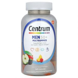 Centrum, Multigommes pour hommes de 50 ans et plus, Assortiment de fruits naturels, 140 gommes