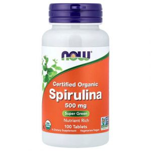 NOW Foods, Spiruline certifi&eacute;e biologique, 500&nbsp;mg, 100&nbsp;comprim&eacute;s