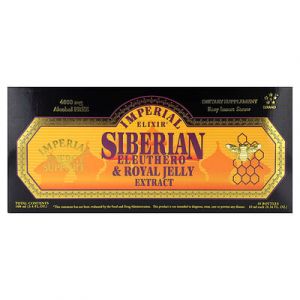 Imperial Elixir, Extrait de ginseng sibérien et de gelée royale, Sans alcool, 10 flacons, 10 ml pièce