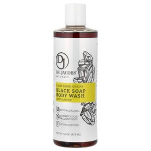 Dr. Jacobs Naturals, Gel douche &agrave; base de plantes au savon noir africain, Mono&iuml; sensuel, 473&nbsp;ml
