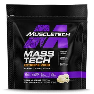 MuscleTech, Mass Tech™ Extrême 2000, Milkshake à la vanille, 2,72 kg