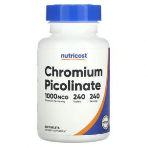 Nutricost, Picolinate de chrome, 1000&nbsp;&micro;g, 240&nbsp;comprim&eacute;s