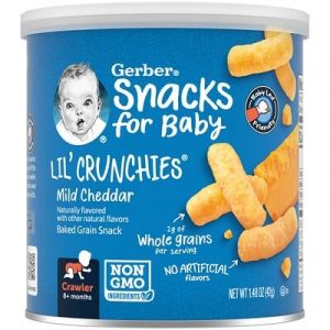 Gerber, En-cas pour bébé, Petits croquants, En-cas aux céréales, 8 mois et plus, Cheddar doux, 42 g