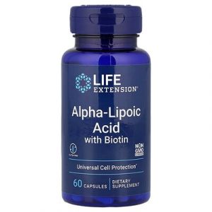 Life Extension, Acide alpha-lipo&iuml;que &agrave; la biotine, 60&nbsp;capsules
