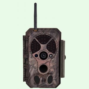 Caméra Piege Photographique Nocturne WiFi Bluetooth 64MP 1296P, 0.1S Temps de Déclenchement, Détection de Mouvement 120°PIR, IP66 Étanche|A350W Rouge