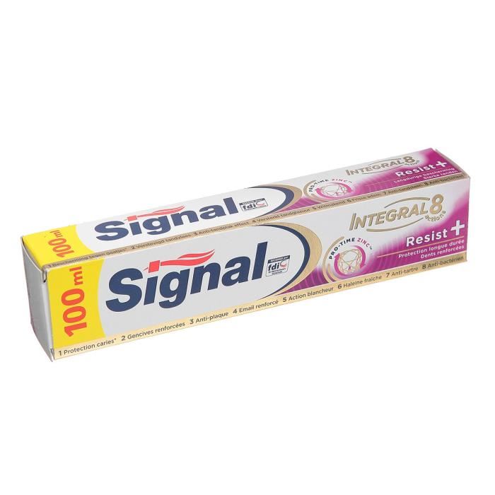 Signal Dentifrice Integral 8 Resist Plus 100ml Comparer avec