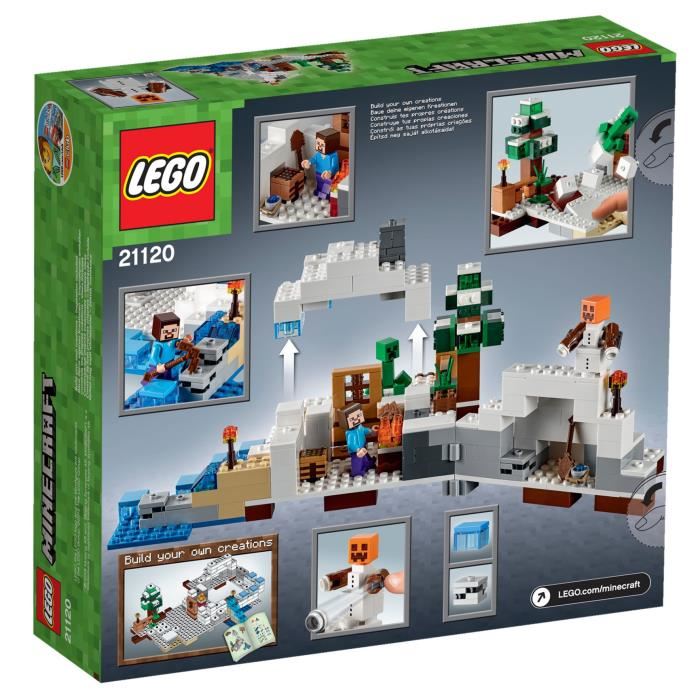 lego-21120-minecraft-la-cachette-dans-la-neige-comparer-avec