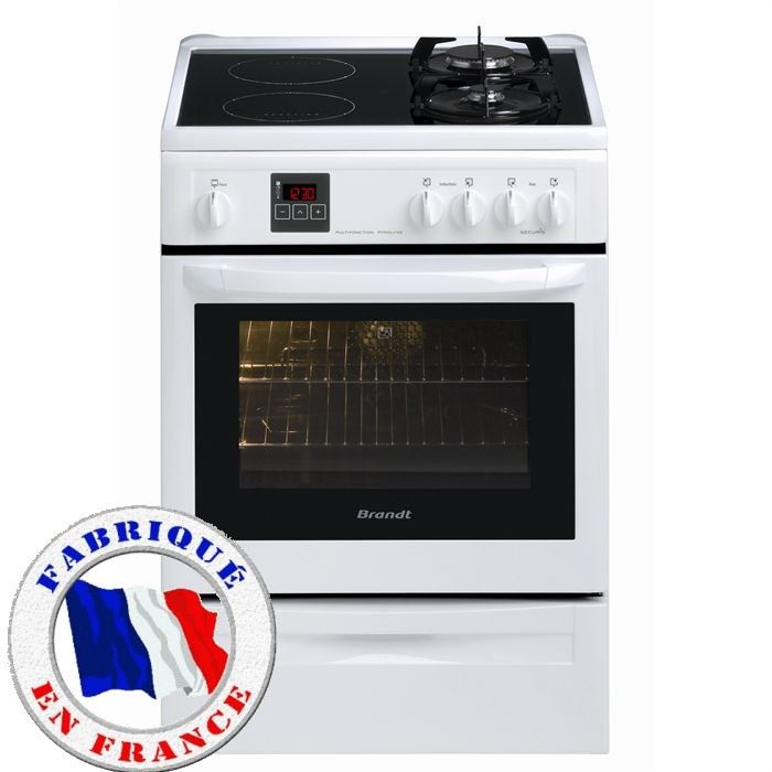 Brandt KIP1012 Cuisinière mixte 2 brûleurs gaz et 2 foyers induction