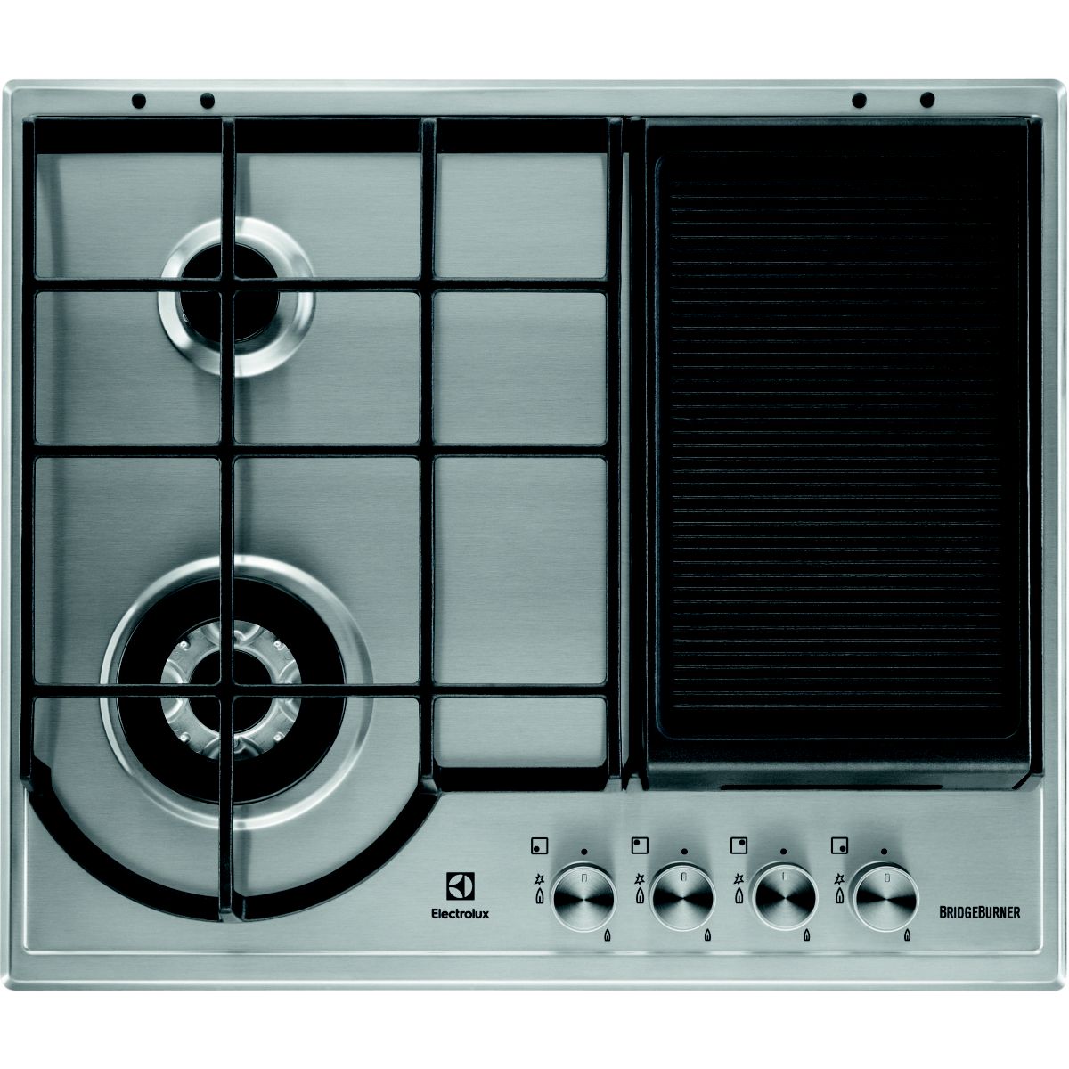 Electrolux EGH6349GOX Table de cuisson gaz 2 foyers + zone grill